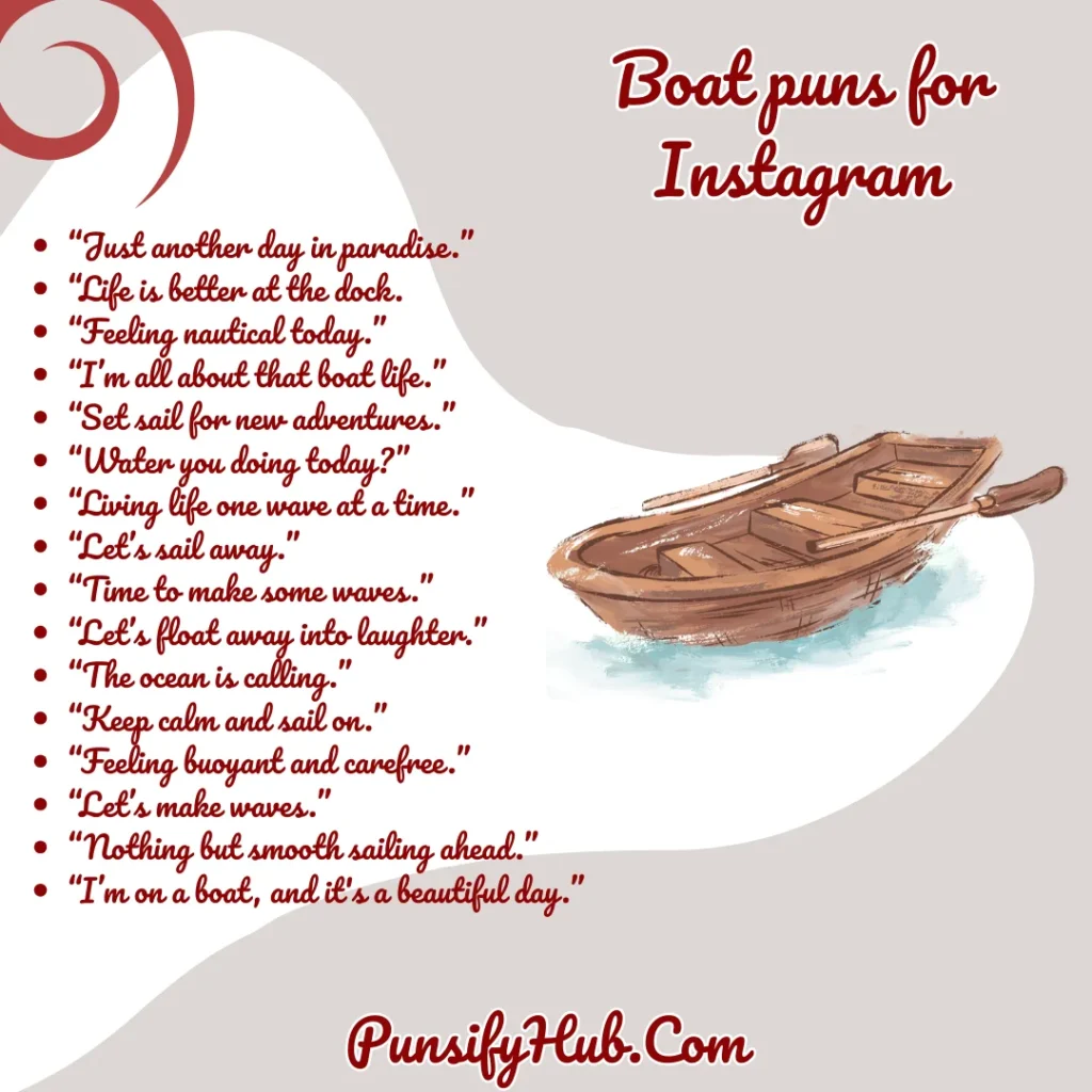 Boat puns for Instagram