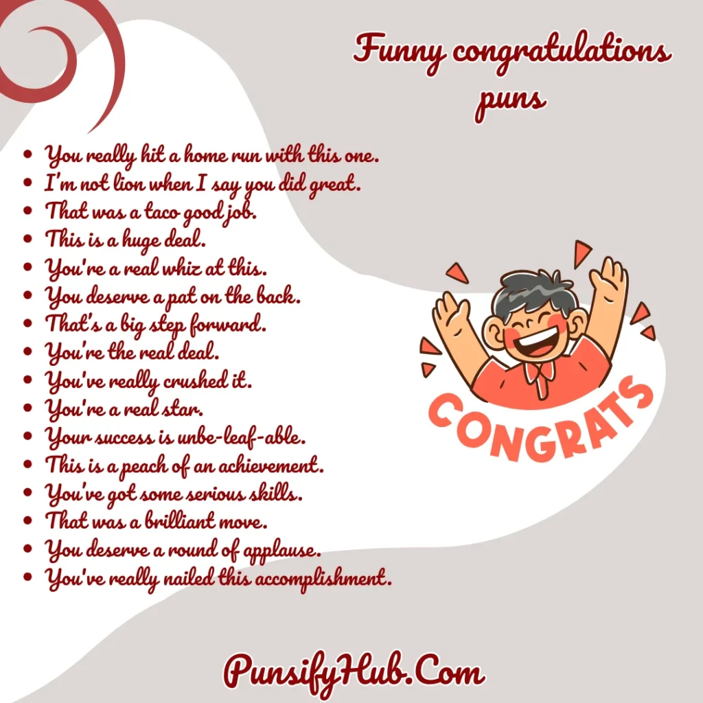 Funny congratulations puns