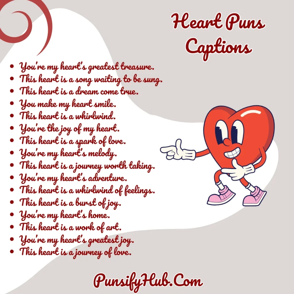 Heart Puns Captions