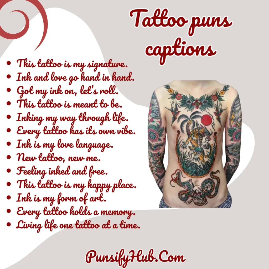 Tattoo puns captions