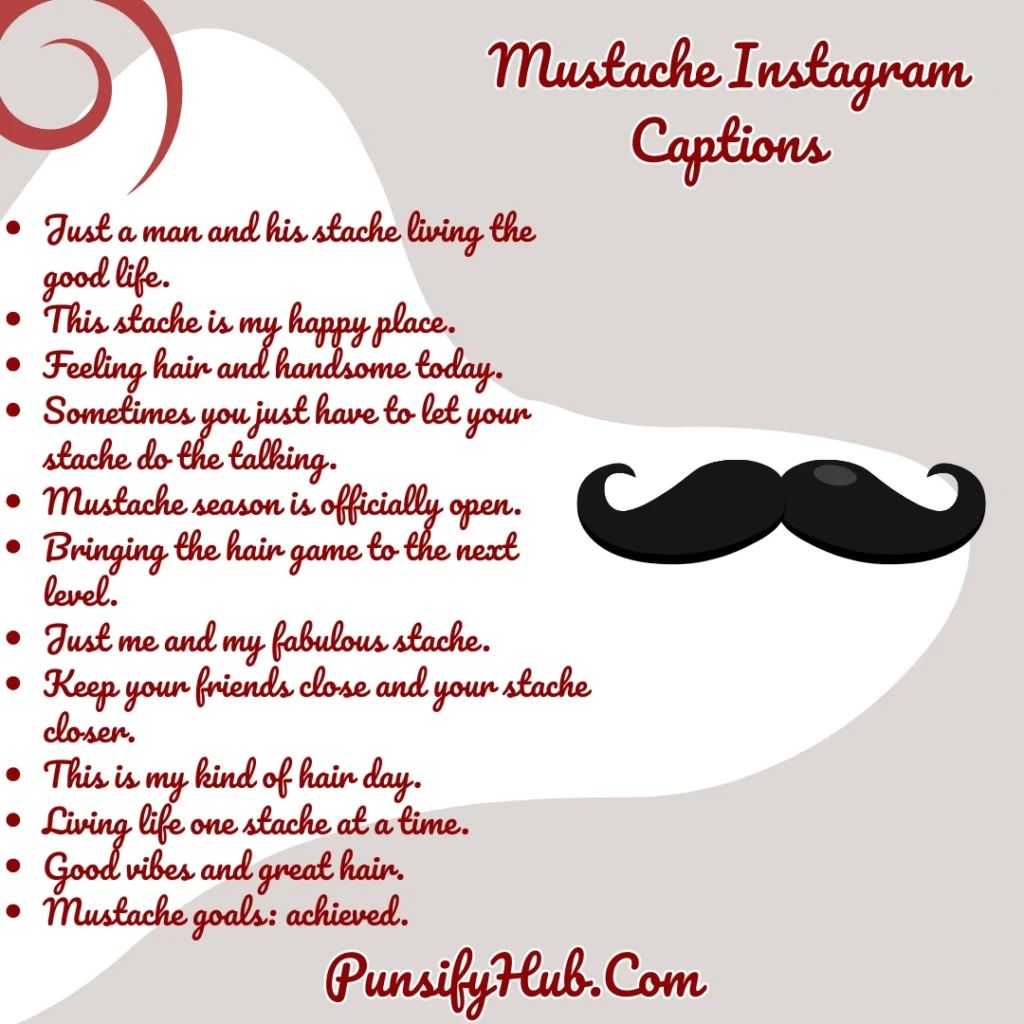 Mustache Instagram Captions