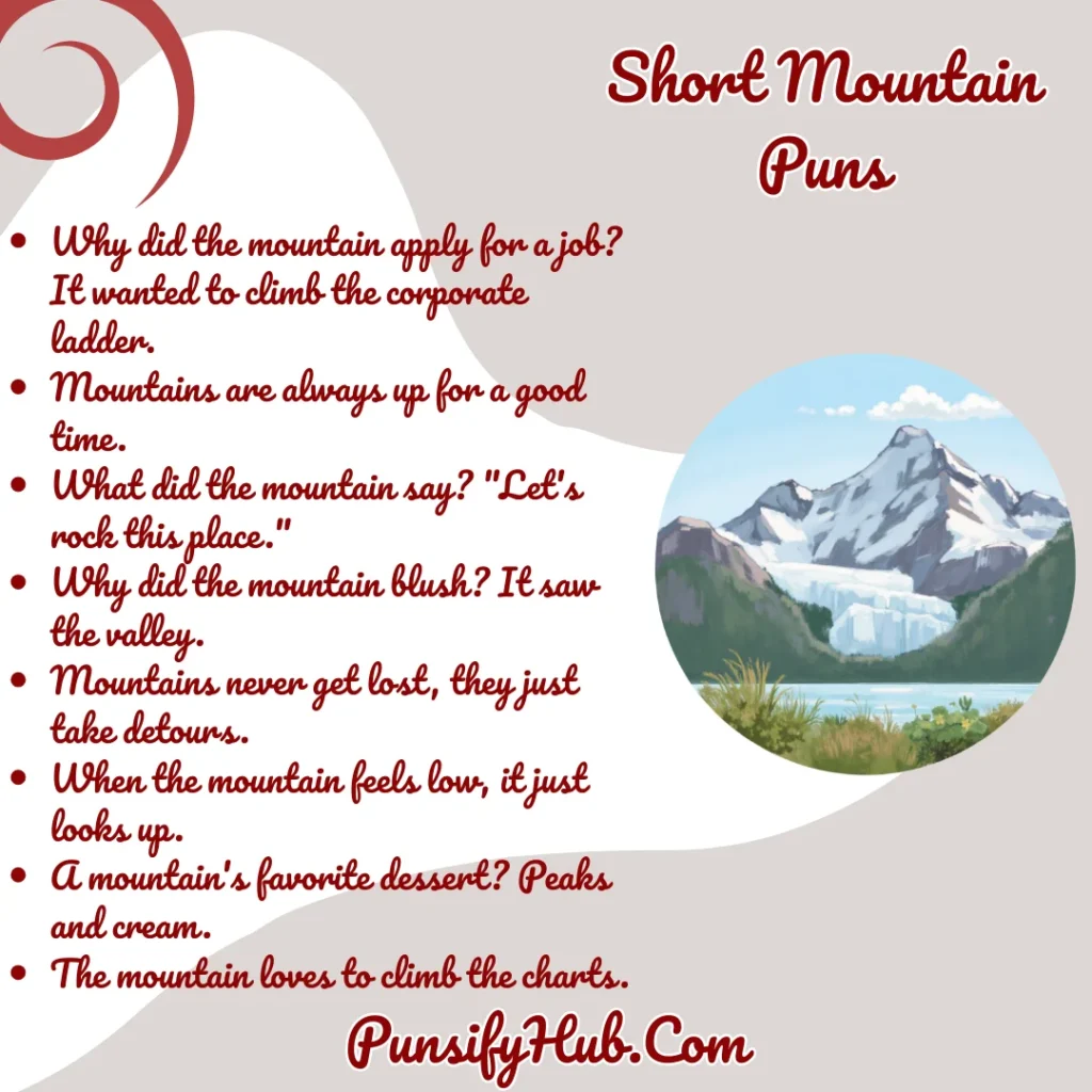 Short Mountain Puns